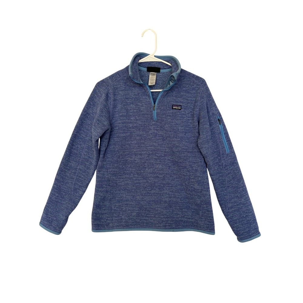 Patagonia Better Sweater 1/4 Zip Medium Womens Periwinkle Blue Heathered Fleece